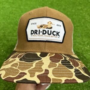 Dri-Duck Trucker Hat SnapBack Duck Camo Mesh Patch Cap Retro NWT Hunting